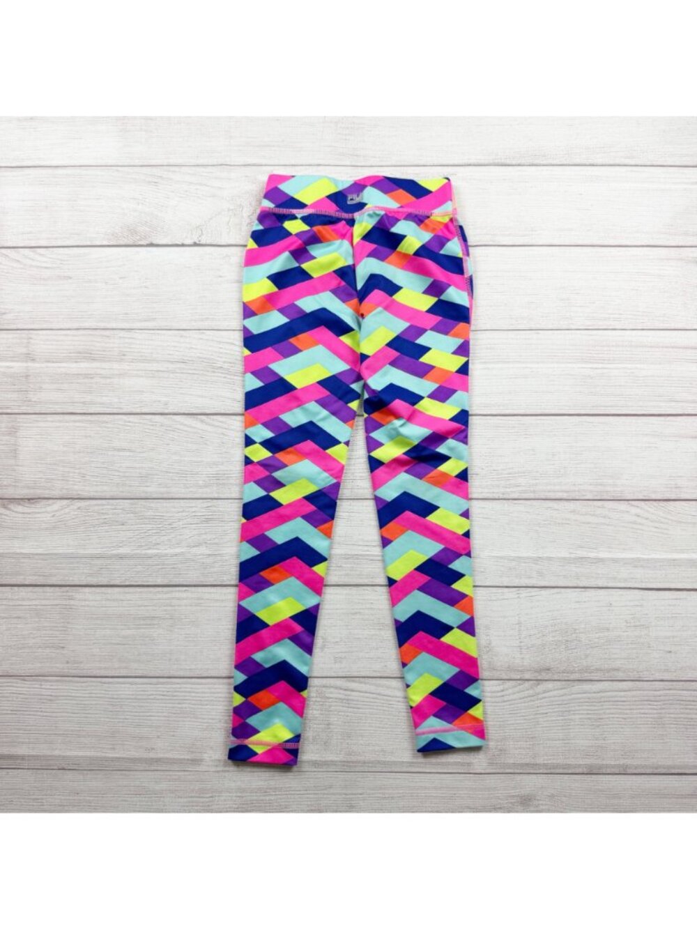 FILA Sport Girls Rainbow Geometric Print Active Leggings XS 7 - Picture 3 of 3
